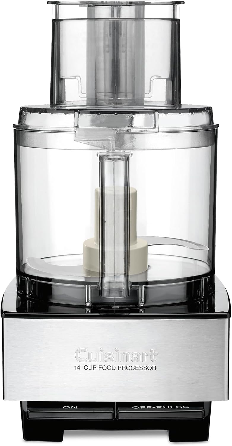 Cuisinart Food Processor, 14-Cup Vegetable Food Chopper for Mincing, Dicing, Shredding, Puree & Kneading Dough, 720-Watt Motor, Stainless Steel, DFP-14BCNY