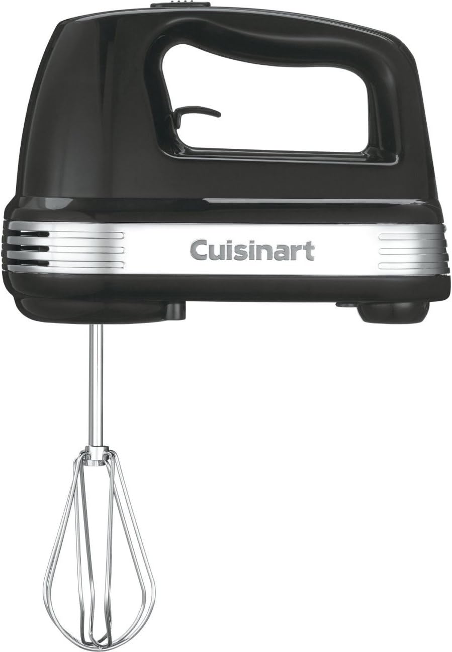 Cuisinart Power Advantage 5-Speed Hand Mixer, 220W-Motor Hand Blender Electric Mixer with 5 Speed Settings, Extra-Long Dishwasher-Safe Beaters, 60-Inch Swivel Cord, HM-50BK, Black