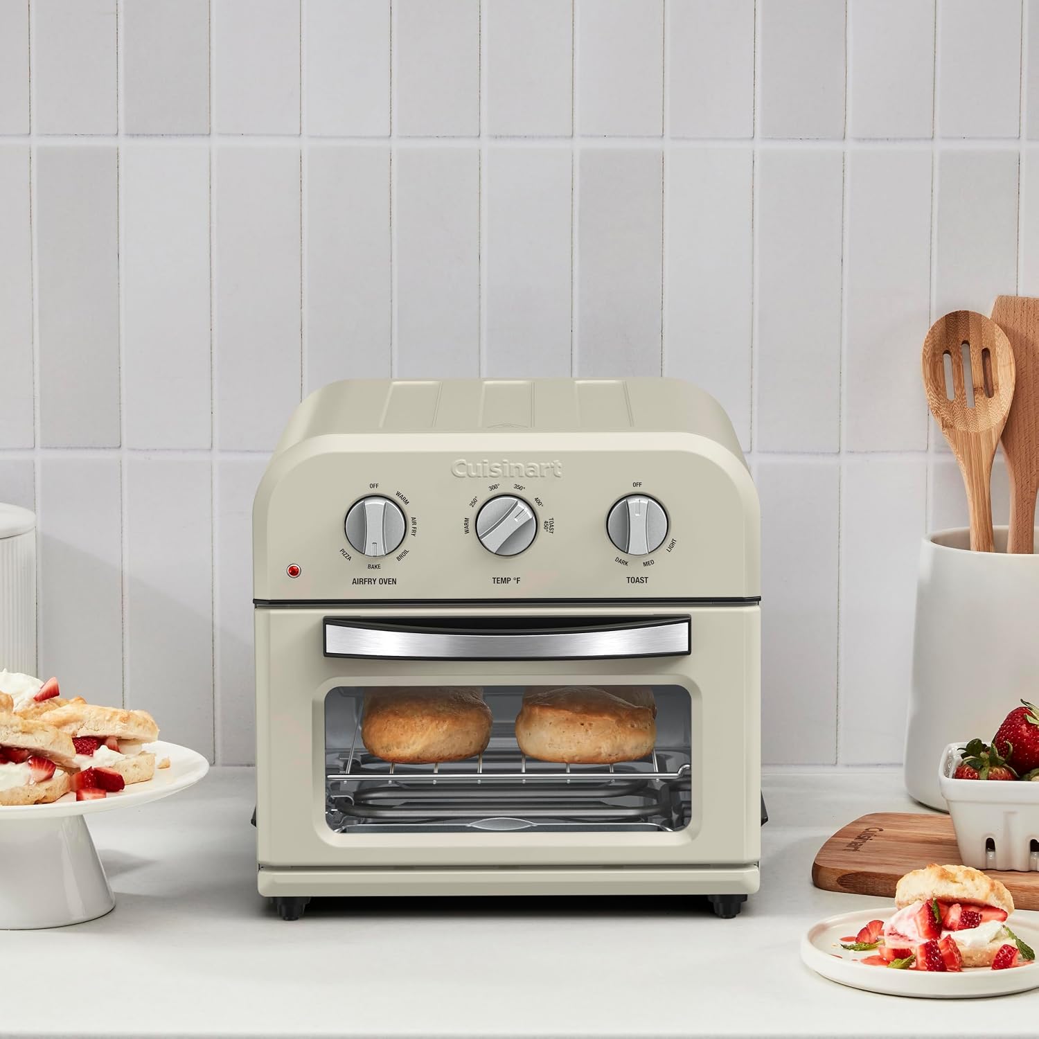Cuisinart Air Fryer Toaster Oven, Compact 6-in-1, Tahini, TOA-26