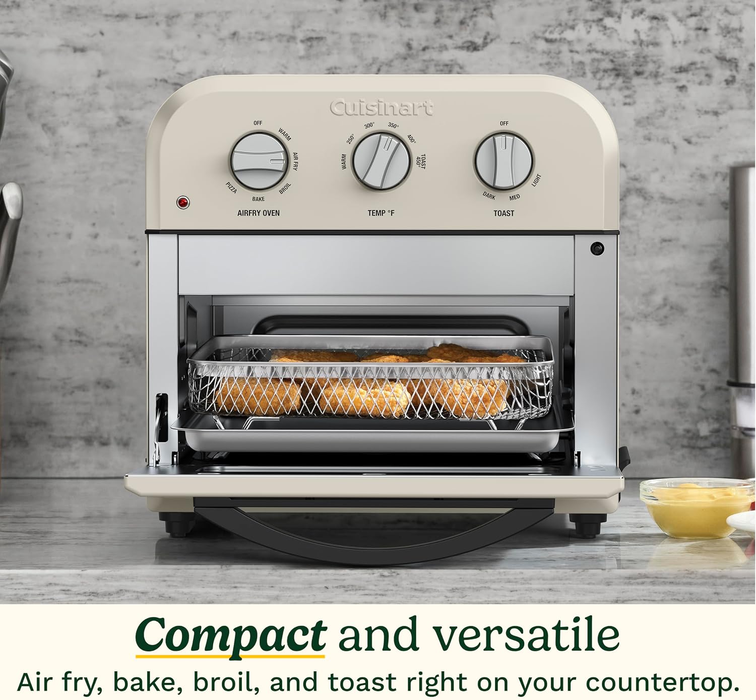 Cuisinart Air Fryer Toaster Oven, Compact 6-in-1, Tahini, TOA-26