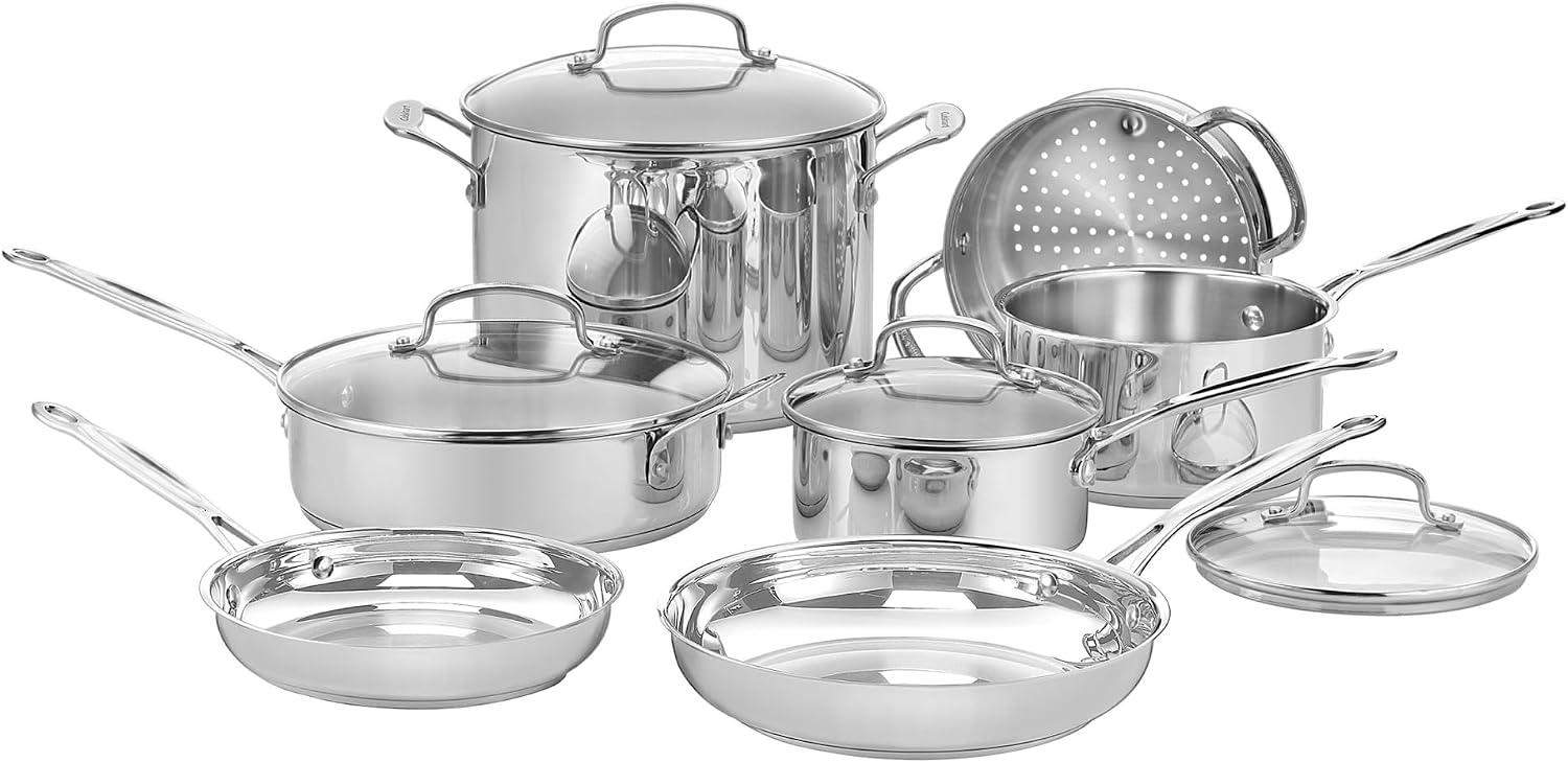 Cuisinart Chef's Classic 11-Piece Stainless Steel Cookware Set, 77-11G