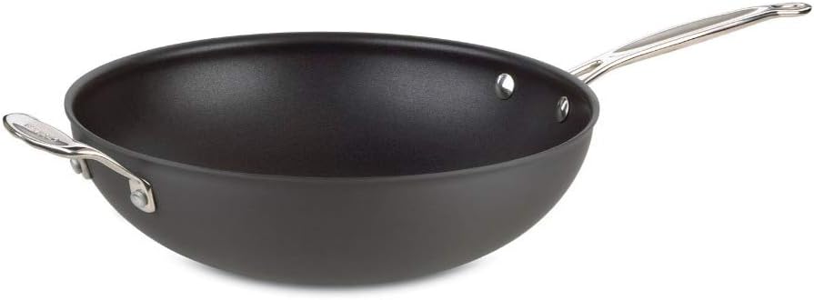 Cuisinart 626-32H Chef's Classic Nonstick Hard Anodized 12.5-Inch Stir Fry Pan, Black/Stainless Steel