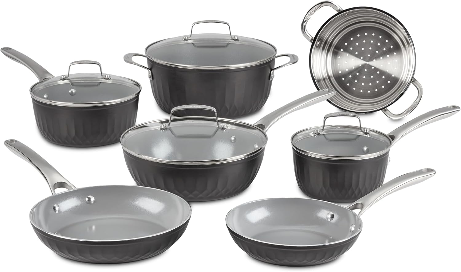 Cuisinart, 11-Pc Color Impressions Ceramic Nonstick Set, 58S-11BK