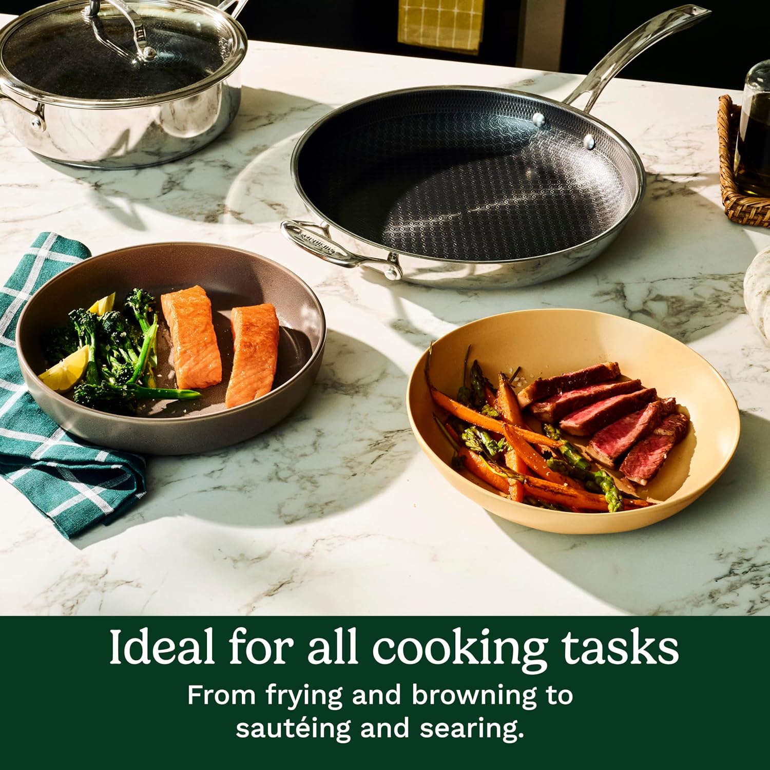 Cuisinart FusionPlus Skillet Set, Hybrid, 8"/10"/12", FPS-6SSCR