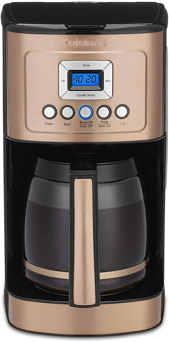 Cuisinart DCC-3200CP PerfecTemp Programmable Coffeemaker with Glass Carafe, 14 Cup Glass Carafe Copper