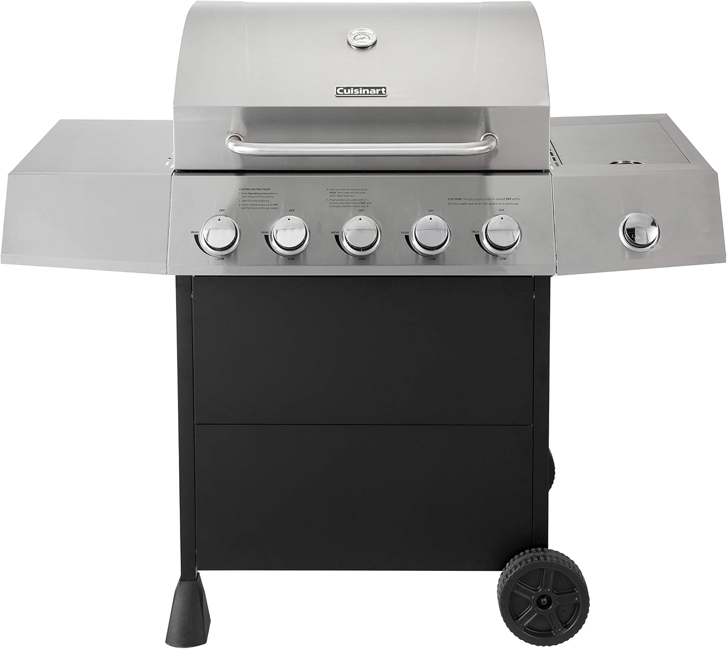 Cuisinart CGG-8500 Side Five Burner Gas Grill Five Burner Full-Size Gas Grill with Twist-to-Start Ignition