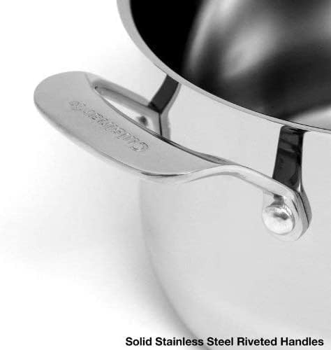 Cuisinart Contour Stainless 6-Quart Saucepot with Glass Cover Silver